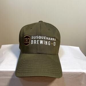 Susquehanna Brewing Company L/XL Olive Green Men's Baseball Cap FlexFit  Dadcore